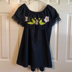 Handmade black off the shoulder top